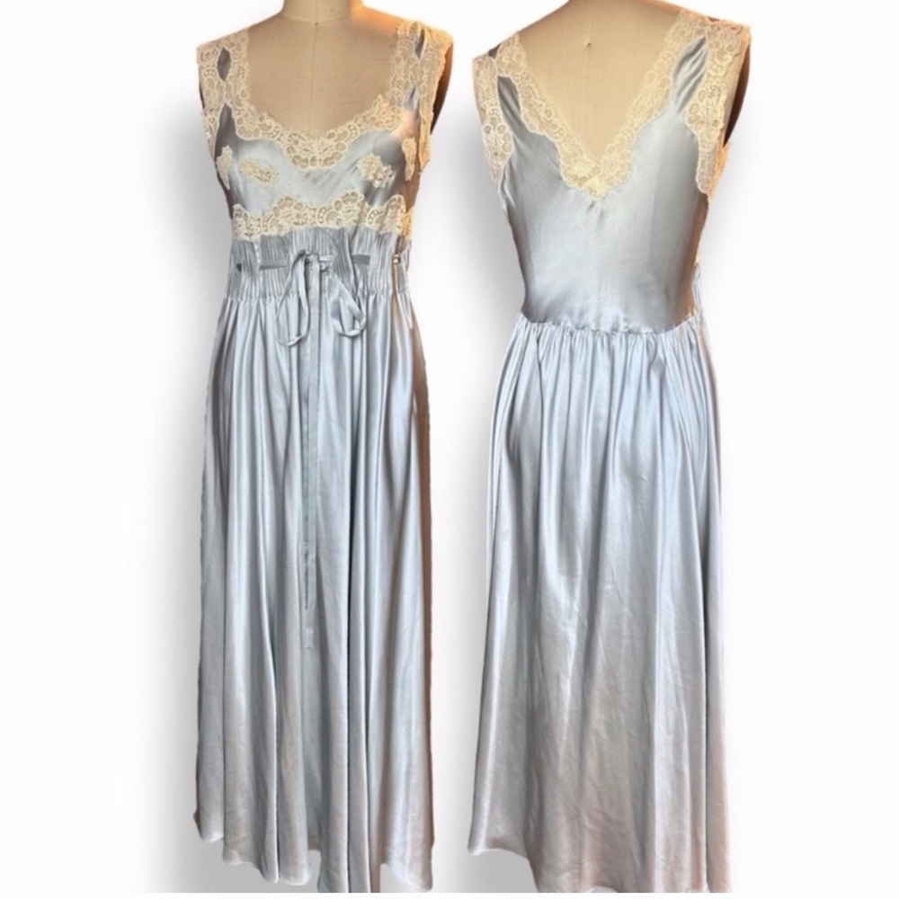 Victoria's Secret Light Blue Lace Satin Slip